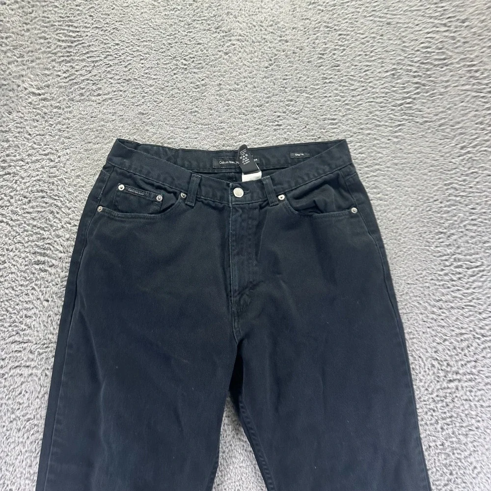 Vintage Calvin Klein Jeans Men 32x29 Black Cotton Denim Straight Workwear Travel